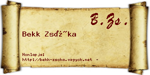 Bekk Zsóka névjegykártya